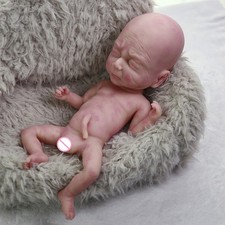 15" Preemie Reborn Baby Boy Full Body Platinum Silicone Newborn Collectible Art