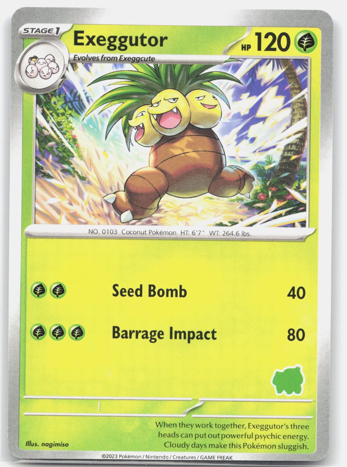 Exeggutor (Bulbasaur Stamp) My First Battle Pokemon Lightly Played