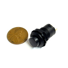 Black Latching 12mm push button Switch round button 12v on off pin C20 STAMP