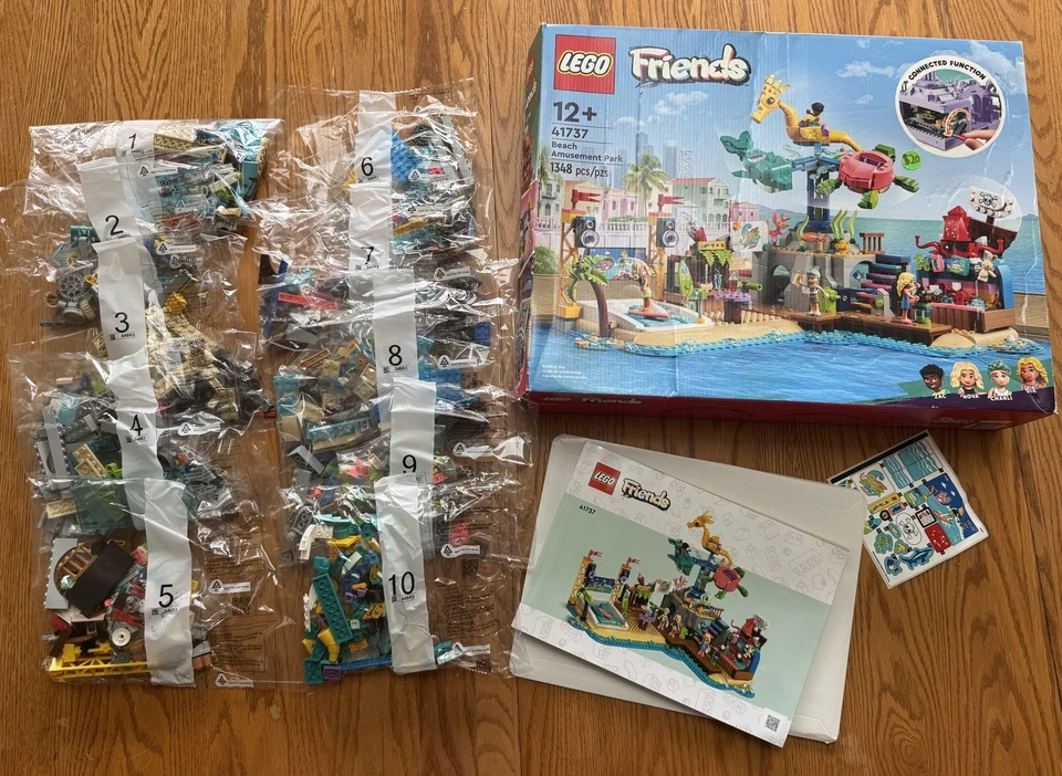 LEGO Friends Beach Parque de Atracciones 41737 Completo con Caja Abierta Foto 2 de 4