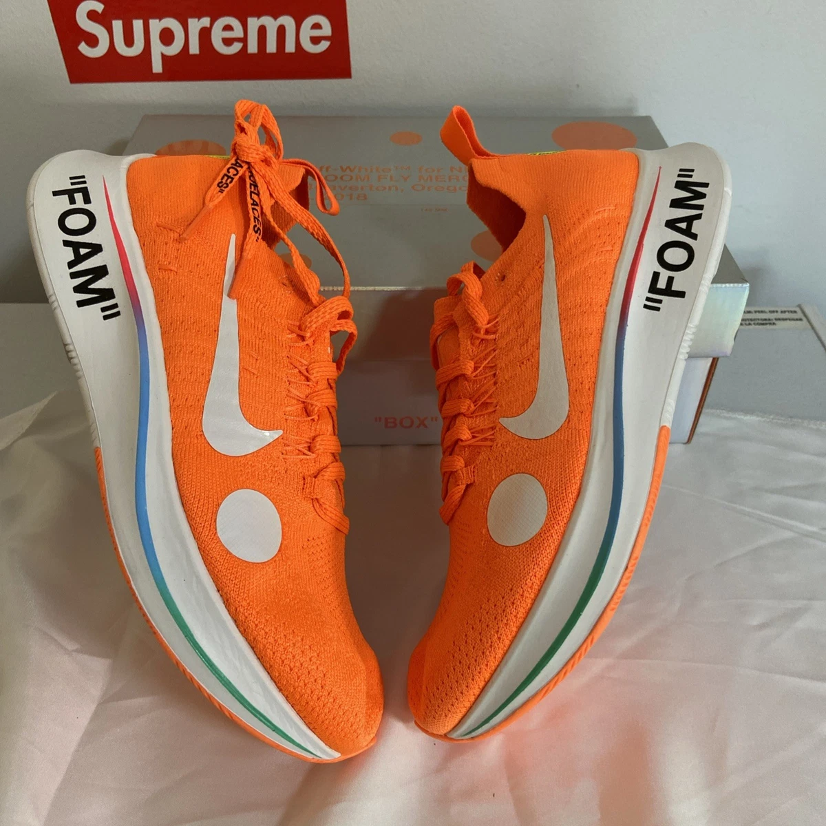 Nike Off-White x Zoom Fly Mercurial Flyknit Total Orange for Sale