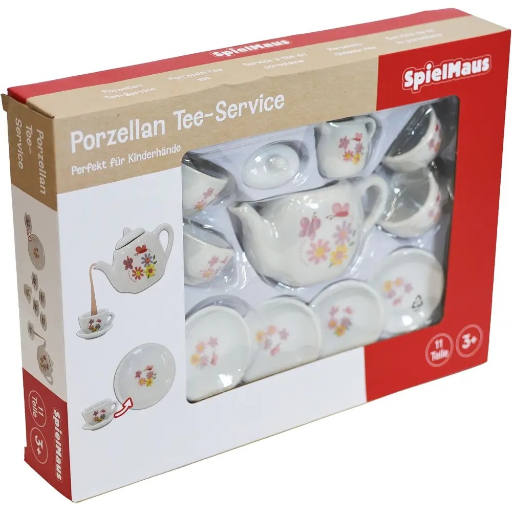 SpielMaus Küche Tee-Service aus Porzellan, 11-teilig