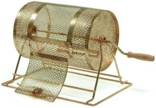 The Deluxe Compact Brass Raffle Drum holds up to 2,500 tickets,