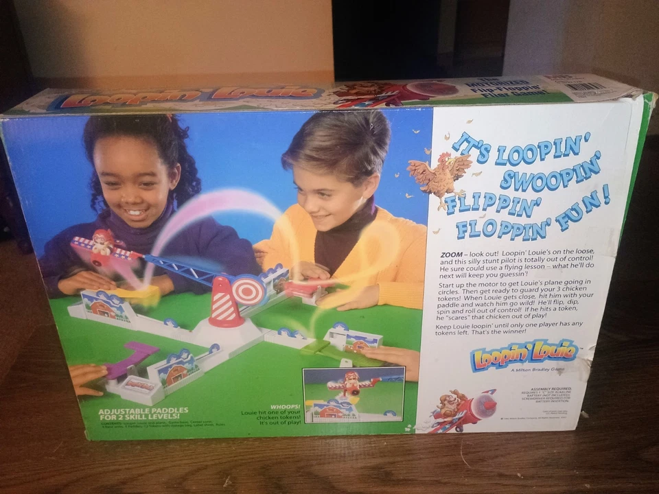 Juego de mesa de avión Milton Bradley Loopin' Louie 1992 de colección COMPLETO Foto 2 de 4
