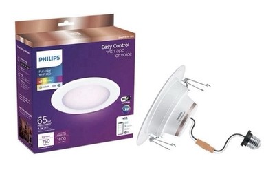 Philips 5/6 in. LED Full Color 65-Watt Equivalent Wi-Fi Recessed WiZ 1-Pack