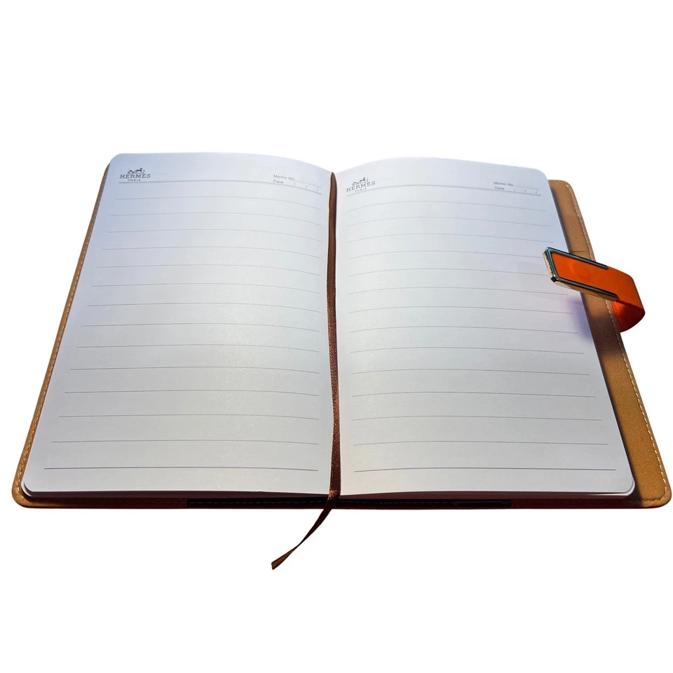 Hermès Orange Luxury Notebook Writing Agenda Pad Journal Leather Premium Gift - Image 4 of 4
