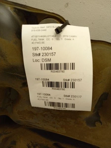 19-20 TOYOTA AVALON SE 16 GALLON GASOLINE FUEL TANK ASSEMBLY  - Image 4 of 4