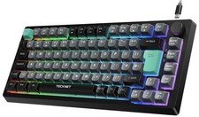 TECKNET RGB Gaming Keyboard with 83 Keys, Volume Knob & Anti-Ghosting Black