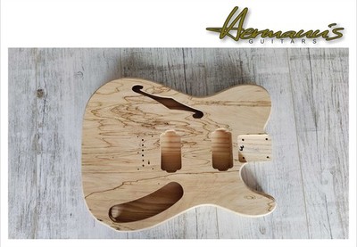Thinline Tele 2 piece Ash Body mit spalted Maple Top, HH, unfinished, nur 1820g