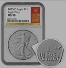 2025 (P) American Silver Eagle w/ Eagle Privy NGC MS70 Redbook Label