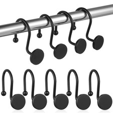 12 Pcs Shower Curain Hooks Rust-resistant Curtain Decorative Tie-back