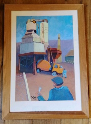 Original Acryl Gemälde Beam Me Up Scottie von B M Dowley Naive Industrial