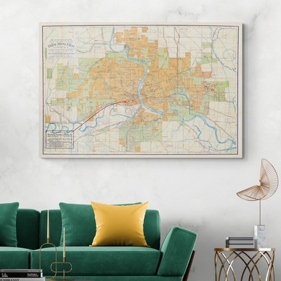 1910 Des Moines Map Iowa   Historic Urban Growth, Streets & Regional Development