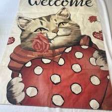 Garden Cat Welcome Flag Size 39x28