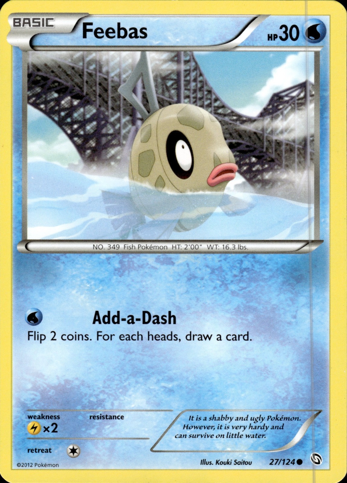 Pokemon TCG Card Feebas Water Dragons Exalted DRX 27/124 2012