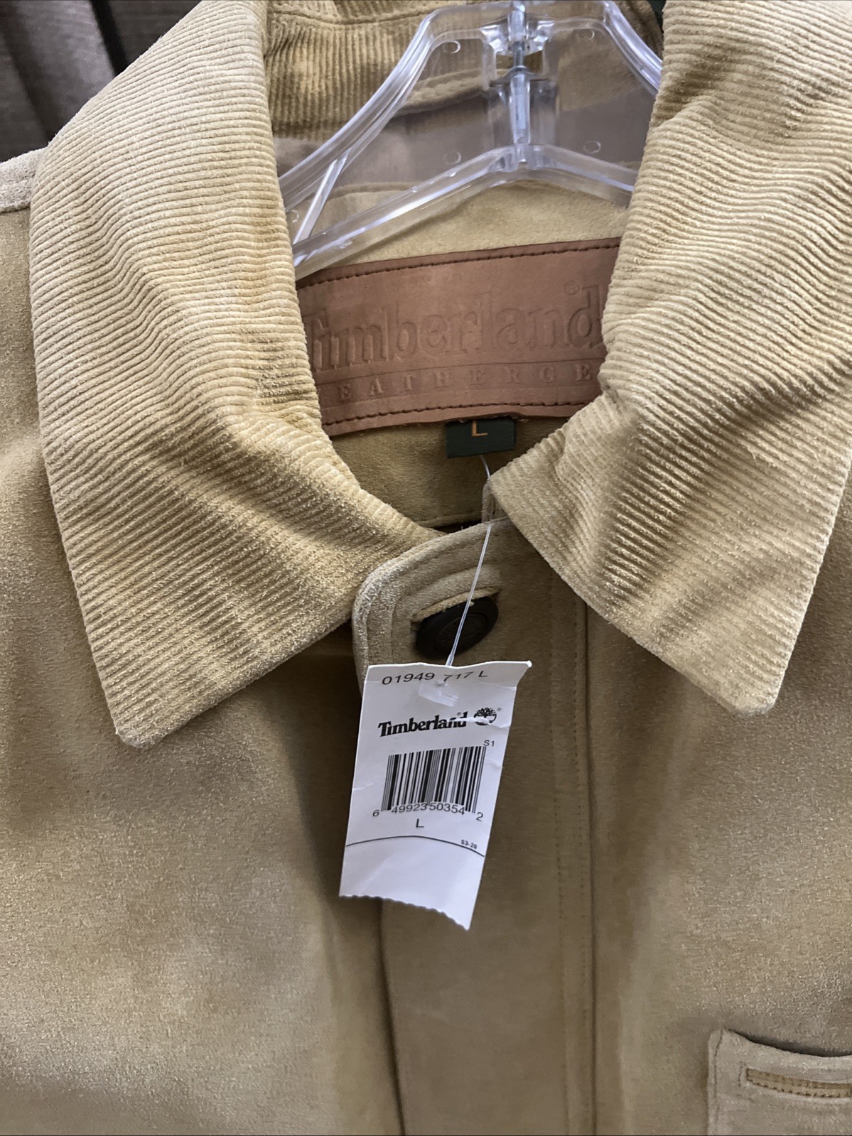 Timberland Weathergear suede leather jacket Tan sz L vintage 1999 dead stock image 2
