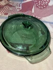 Vintage Anchor Hocking Green Glass, Casserole Dishes Fire King Oven