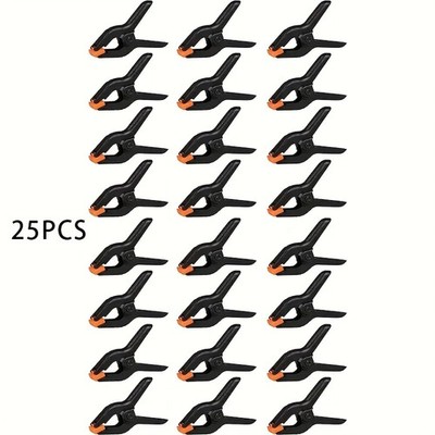 25 Pack Plastic Spring Clamps for Crafts Backdrops Clips Woodworking