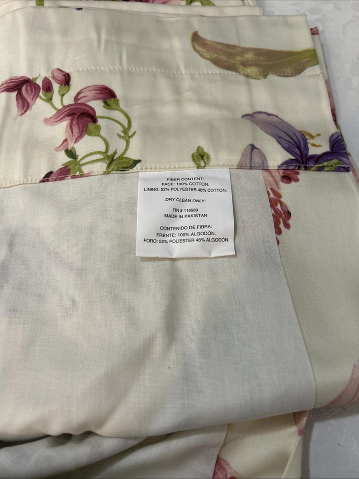 Rose Tree New Window Panel Three Lined Window Panels And 3 Tie Backs 48" X 86" - Image 2 of 4