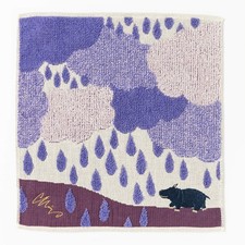 Kusubashi Mon Ori morita MiW Gauze Pile Handkerchief Soft Cotton Hippo Purple