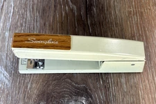 Swingline Vintage 747 Beige Cream Tan Wood Grain Stapler Gold 94-02
