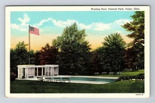 Tulsa OK-Oklahoma, Wading Pool, Central Park, Vintage Postcard