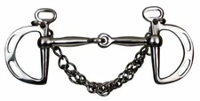 Showman Stainless Steel Snaffle Mouth Slotted Kimberwick Bit