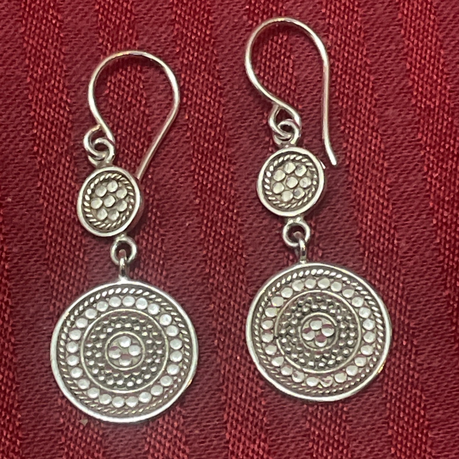 Anna Beck Classic Double Drop Dangle Earrings 925… - image 1