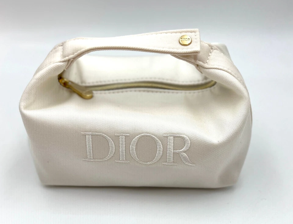 New in Box! Christian Dior  Cosmetic Makeup Bag Pouch With Top Handle ~ White - Image 4 of 4