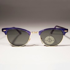 Blue Half Frame Women's Vintage Sunglass - Hedy
