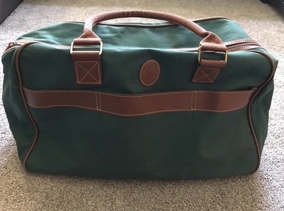 Vintage POLO RALPH LAUREN Fragrance DUFFLE Tote Gym BAG Large Green Canvas VGUC!