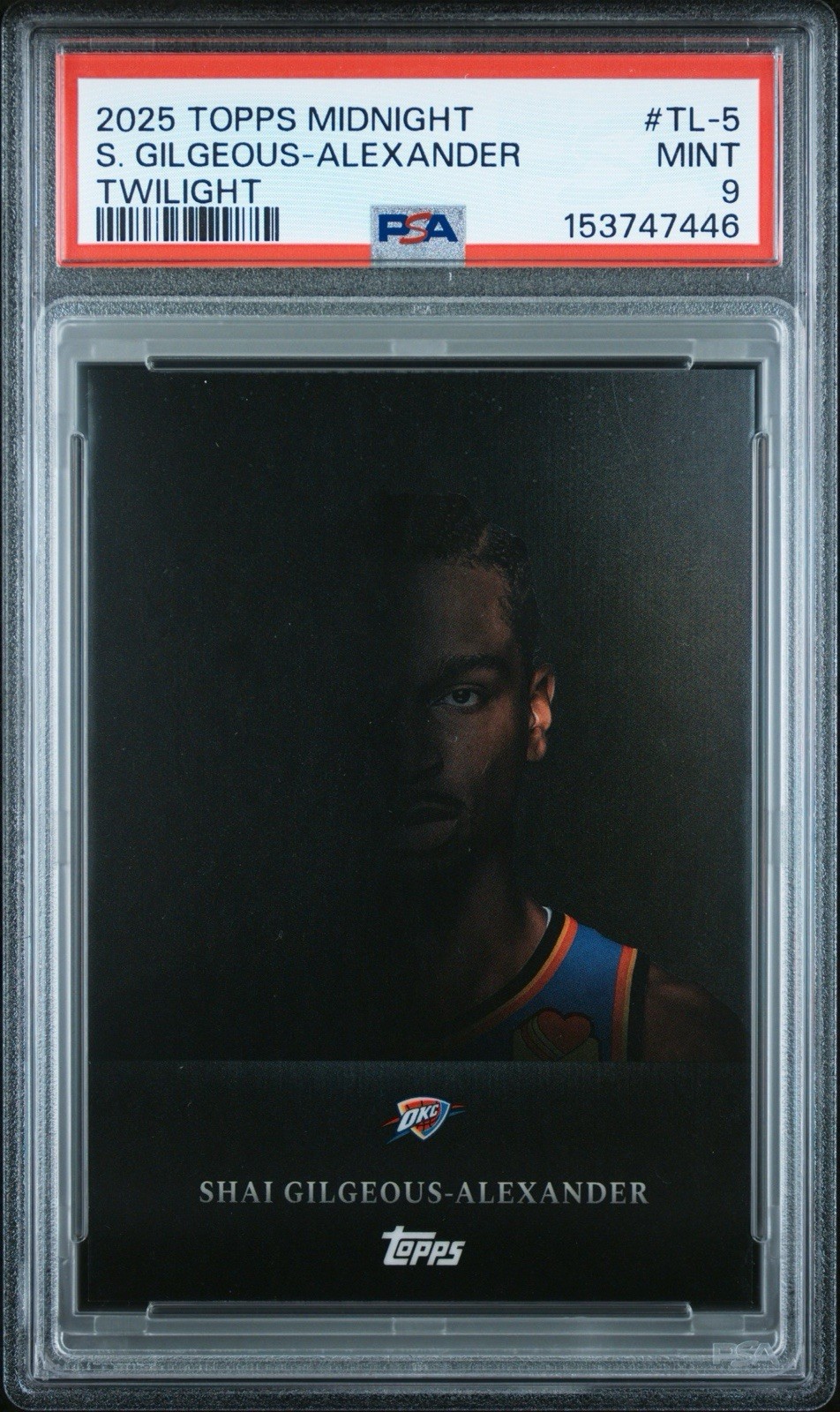 2025-26 Topps Midnight - Twilight Shai Gilgeous-Alexander #TL-5 PSA 9 MINT POP 5
