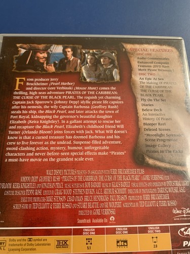 PIRATES OF THE CARIBBEAN 2-DISC DVD SET -:- IN VERY NICE PLAYED CONDITION. - Bild 5 von 8