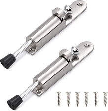 2 Pack Kickdown Door Stop, Stainless Steel Easy Step Door Stopper Spring Loaded