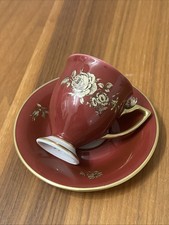 Espressotasse mit Untertasse von Waldershof Bavaria, 22 Karat Gold - Handarbeit