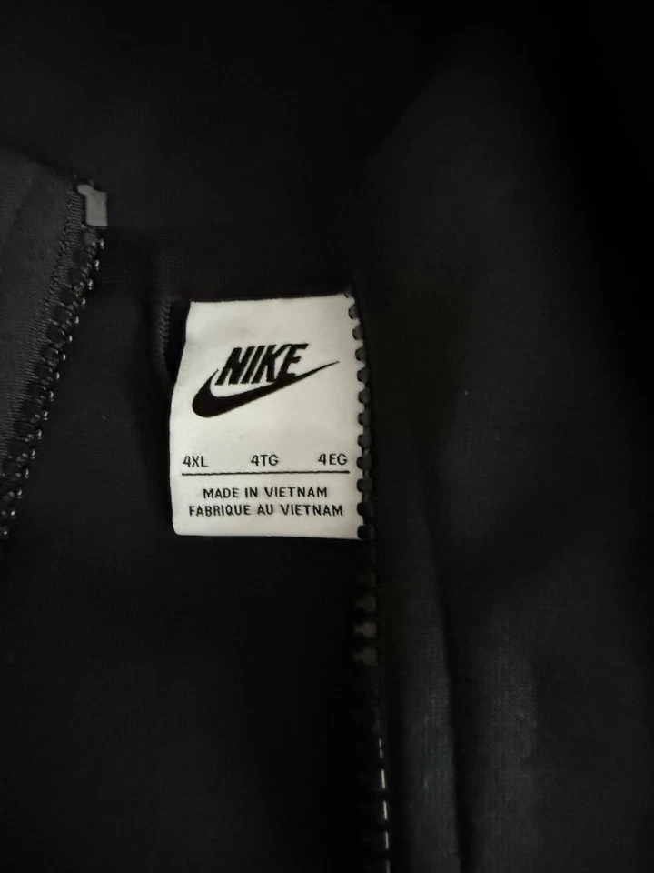 Chaqueta para hombre Nike Tech con cremallera, negra gris, talla 4XL Foto 4 de 4