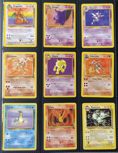 Complete Fossil Set Pokemon Cards 62/62 WOTC TCG 1999 Dragonite, Zapdos, Moltres - Picture 3 of 21