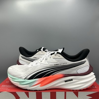 Puma Velocity Nitro 4 Hyrox Sneaker Weiß Mint Rot Laufschuhe UK 9 EU 43
