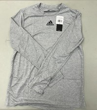 Adidas Gray Pregame Long Sleeve Shirt HS9212 Retail 35