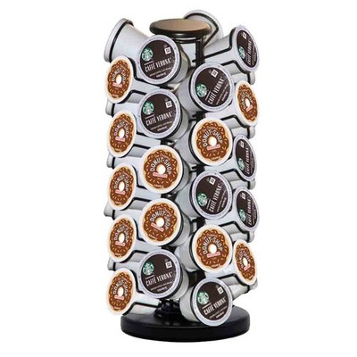 Black 40 Pods Coffee Pod Holder Storage Organizer Carousel Heavy Duty Base Use