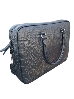 Alligator Print Genuine Leather Messenger 14'' Laptop Bag Bolsa De Mensajero 
