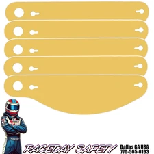 Ultra Shield Pack of 5 Amber Tinted Tear Offs A80 for RaceQuip Helmets