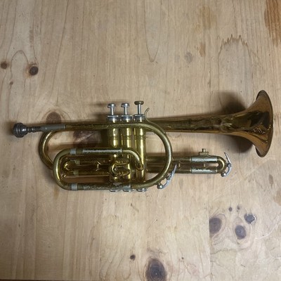 Vintage King Cleveland 602 Bb Cornet Mismatched Valve Cap + Bach 6C No Case