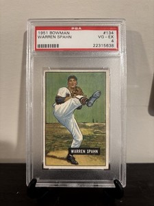 1951 Bowman #134 Warren Spahn PSA 4 VG-EX
