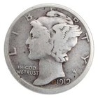 1919-P Mercury Dime G Good 90% Silver
