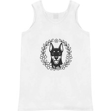 'Doberman Floral Wreath' Adult Vest / Tank Top AV058327