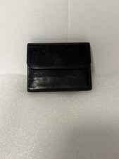 Vintage 90s Coach Black Leather Wallet Coin Purse Tri Fold