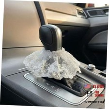 Car Gear Shift Knob Cover, Universal Lace Shifter Stick Cover Decoration, Pearl