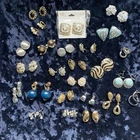 Vintage Clip Earrings Lot Of 25 - Costume Jewelry