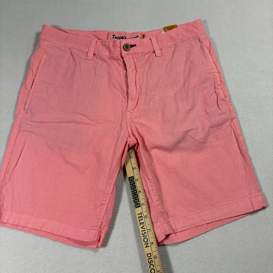 Pantalones Cortos Tailor Vintage Para Hombre 32 Rosa Mezcla de Lino Calce Ajustado Verano Informal Foto 4 de 4